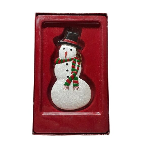 Christmas Ornament Gorham Snowman Cookie Crystal Glittered - Picture 1 of 7